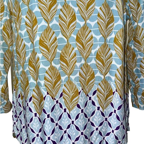 White Stuff Cordelia Top Multi Pattern Lightweight Quarter Sleeve Pull Over UK14 - Picture 4 of 7